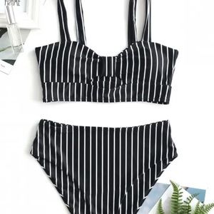 Striped bikini in large